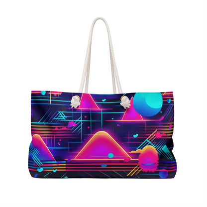 80s Synthwave Retro-Futuristic Inspired Pattern Design Weekender Bag