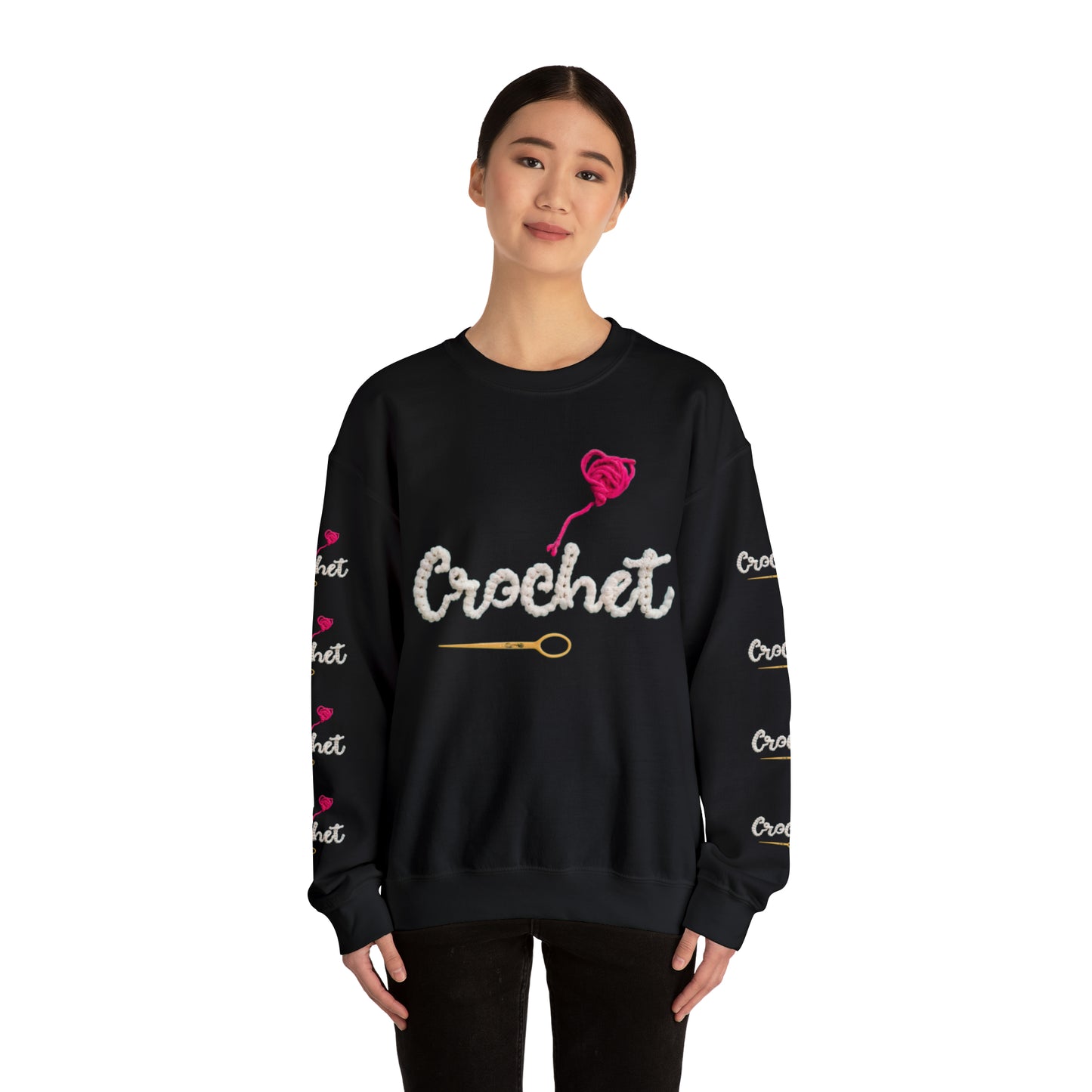 Regalo de amor de ganchillo - Estilo de coleccionista de moda de tela sincera - Sudadera unisex Heavy Blend™ Crewneck 