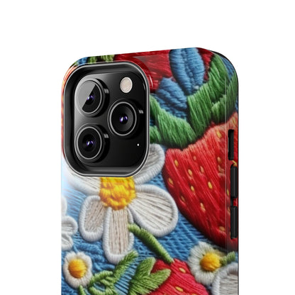 Orchard Berries: Juicy Sweetness from Nature's Garden - Fresh Strawberry Elegance - Tough Phone Cases