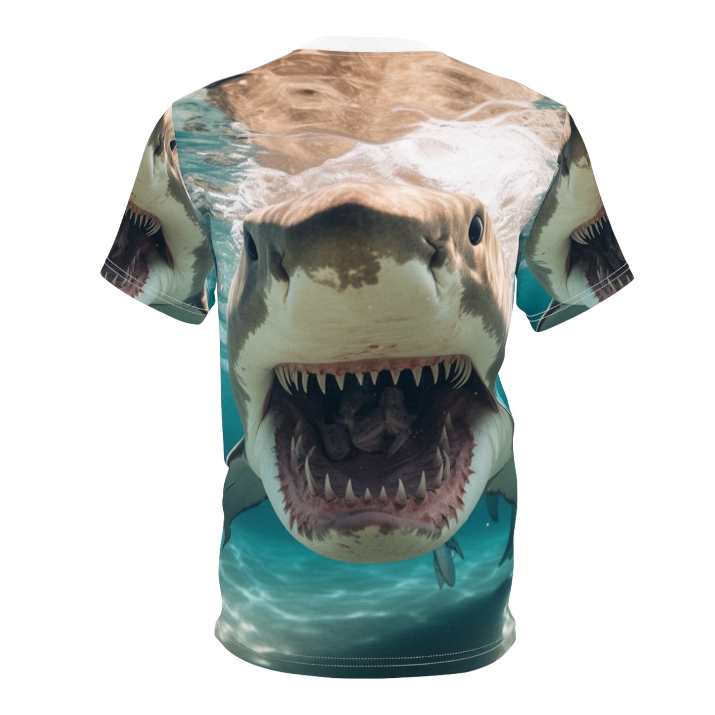 Bull Shark: River Monster Menace - Realistic Dark Water Predator - Unisex Cut & Sew Tee (AOP)