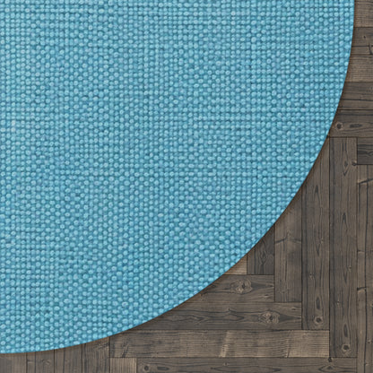 Bright Aqua Teal: Denim-Inspired Refreshing Blue Summer Fabric - Round Rug