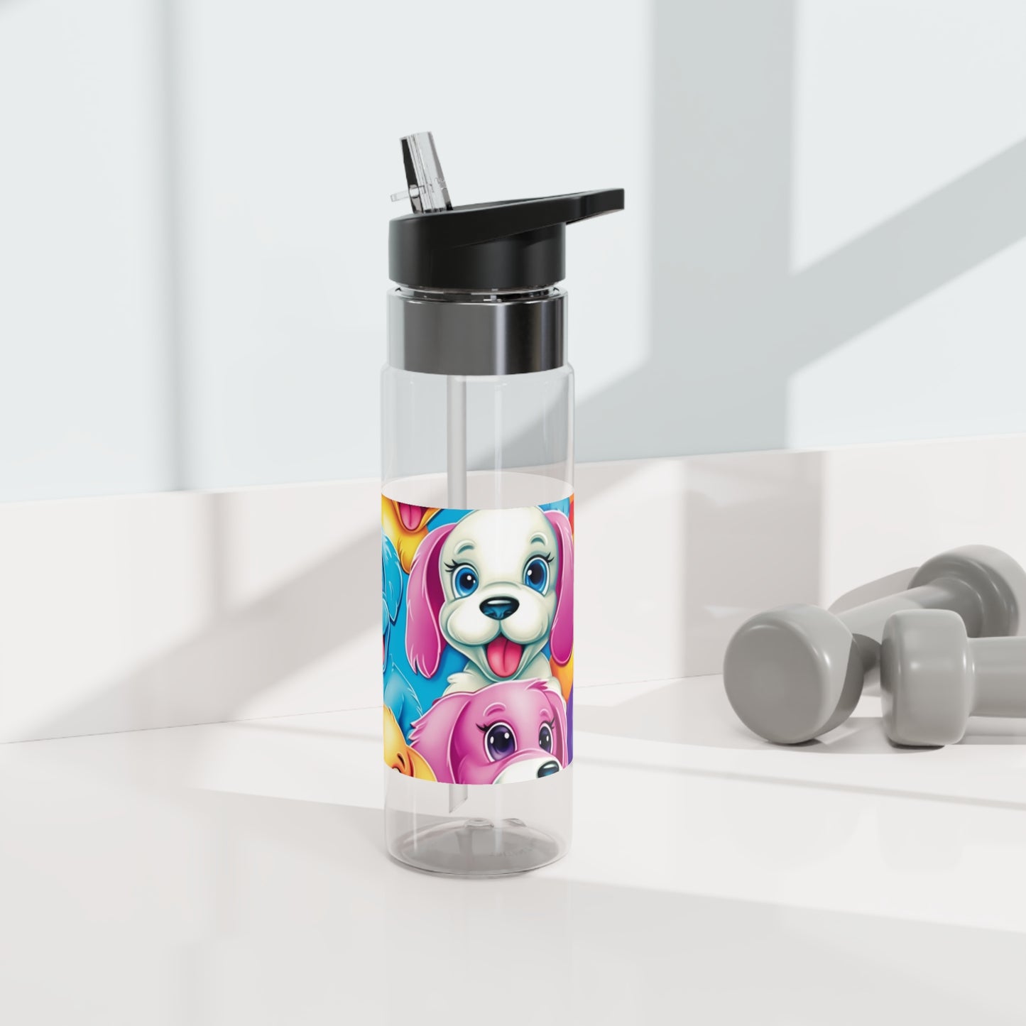 Happy Puppy & Dog Design - Vivid and Eye-Catching - Kensington Tritan™ Sport Bottle, 20oz