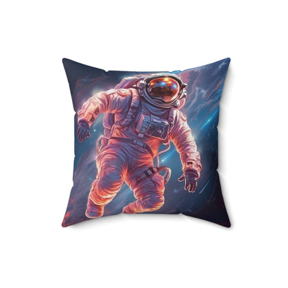 Astronaut Outer Space - Galaxy Starfield Art - Spun Polyester Square Pillow