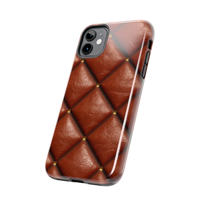 Brown Leather Cognac Pattern Rugged Durable Design Style - Tough Phone Cases