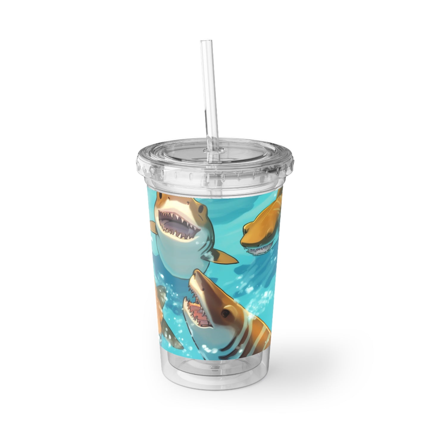 Tiger Shark: Ocean Marine Wildlife - Underwater - Suave Acrylic Cup