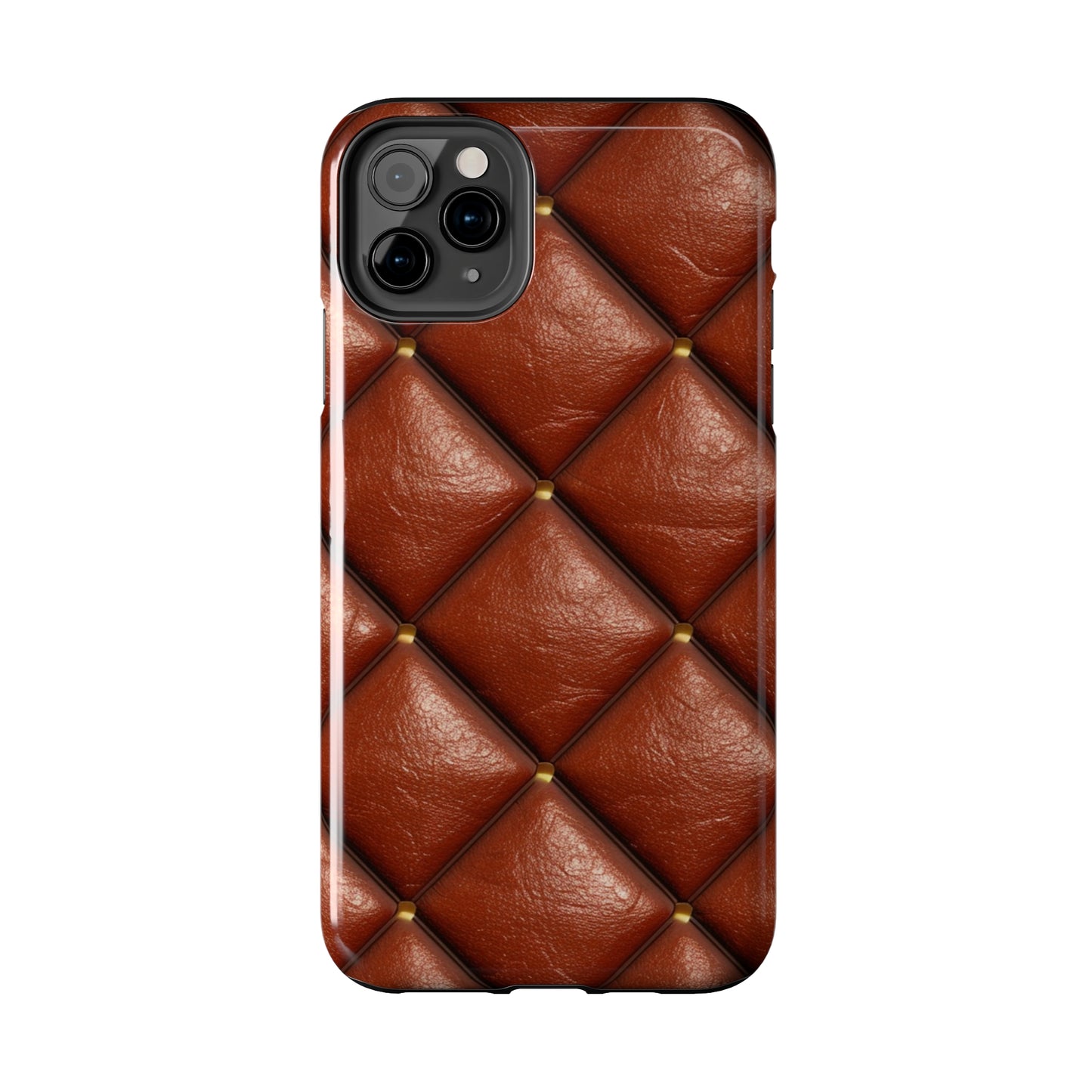 Brown Leather Cognac Pattern Rugged Durable Design Style - Tough Phone Cases