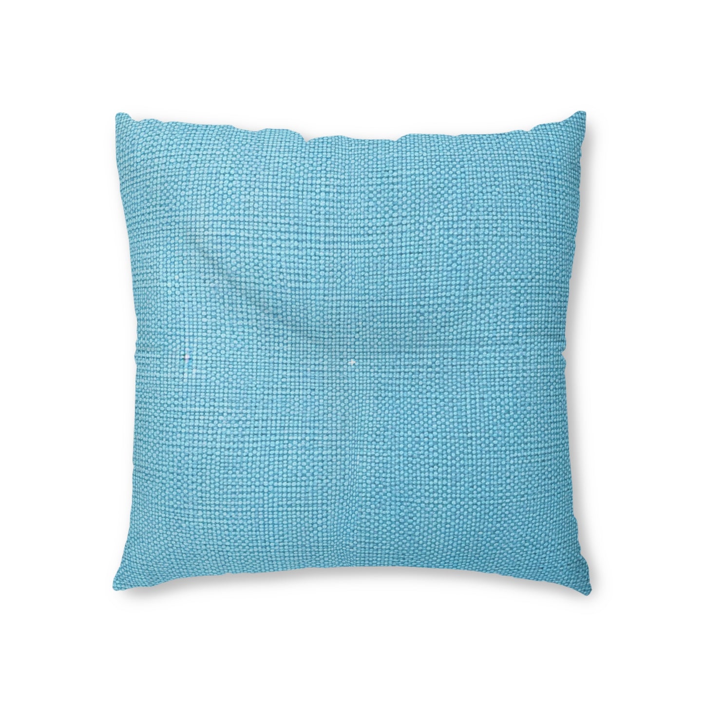 Bright Aqua Teal: Denim-Inspired Refreshing Blue Summer Fabric - Tufted Floor Pillow, Square