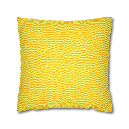 Sunshine Yellow Lemon: tela alegre e inspirada en la mezclilla - Funda de almohada cuadrada de poliéster hilado 