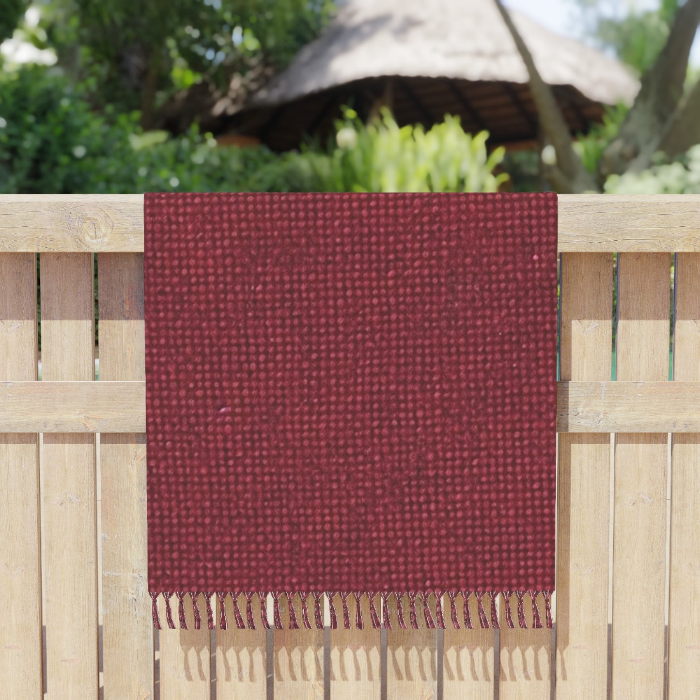 Seamless Texture - Maroon/Burgundy Denim-Inspired Fabric - Boho Beach Cloth