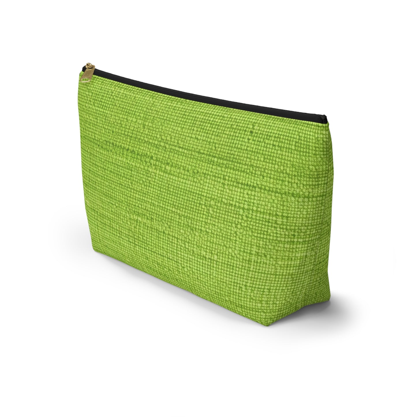 Lush Grass Neon Green: estilo de tela primaveral inspirado en la mezclilla - Estuche para accesorios con parte inferior en forma de T