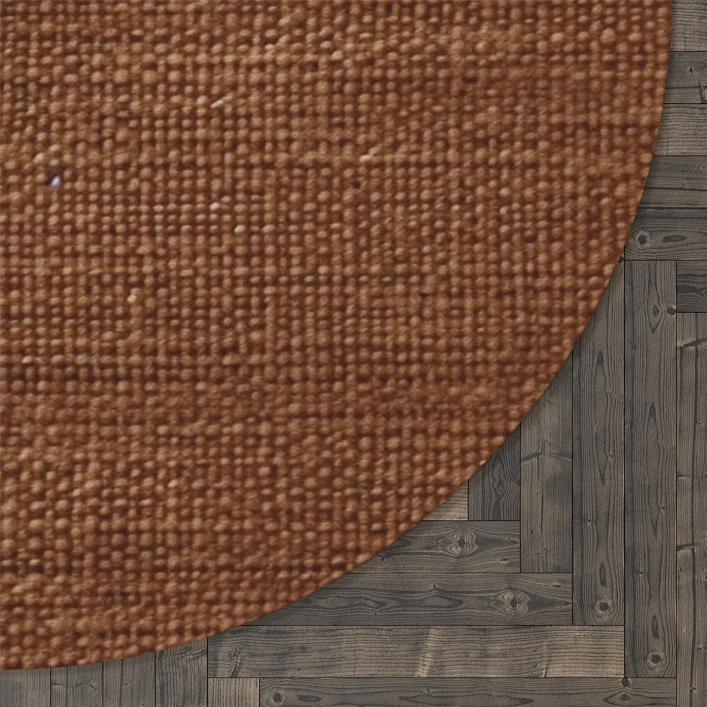 Luxe Dark Brown: Denim-Inspired, Distinctively Textured Fabric - Round Rug