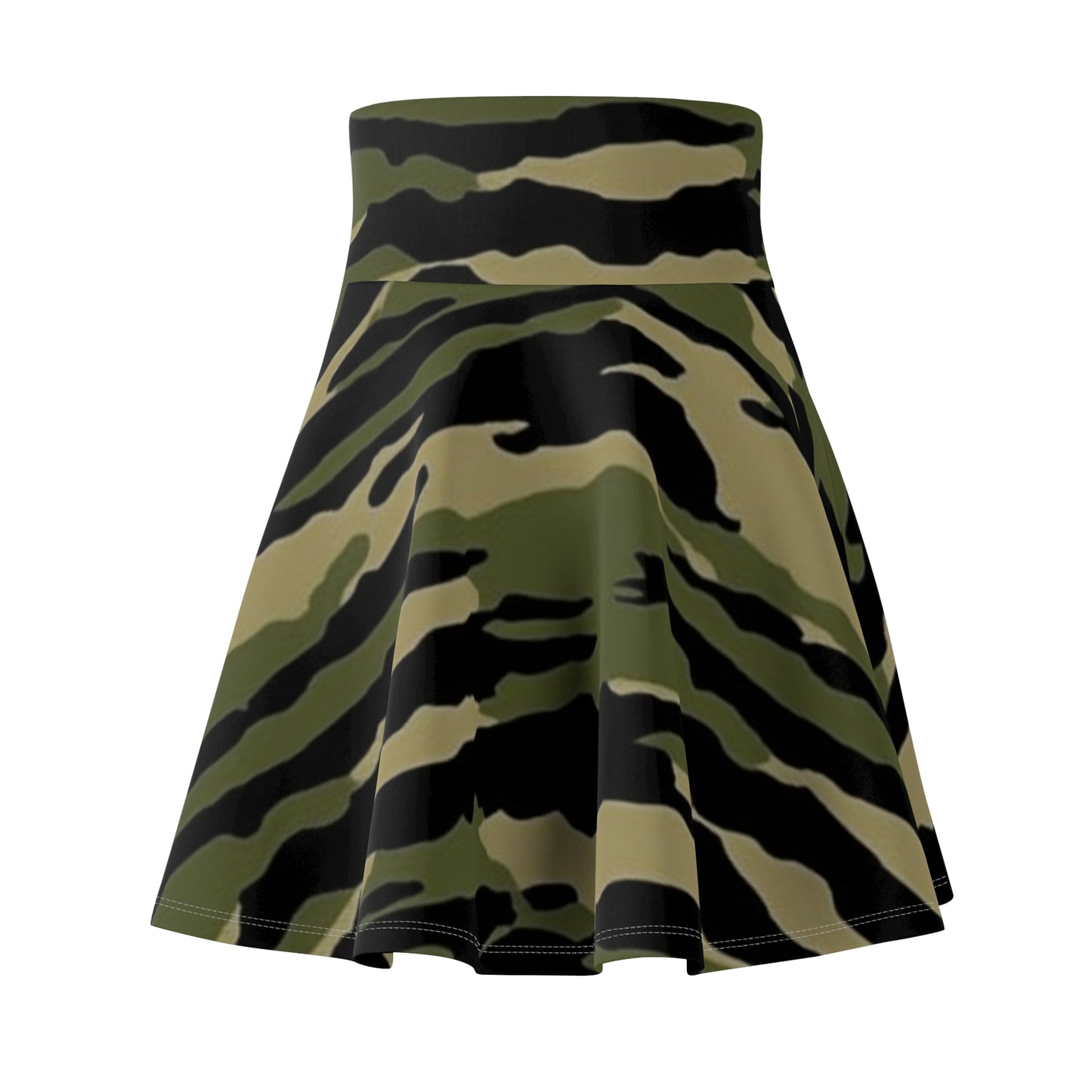 Tiger Stripe Camouflage: Military Style - Women's Skater Skirt (AOP)