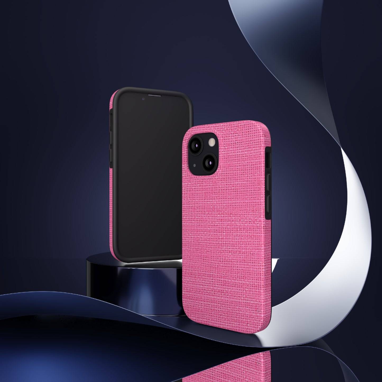 Doll-Like Pink Denim Designer Fabric Style - Tough Phone Cases