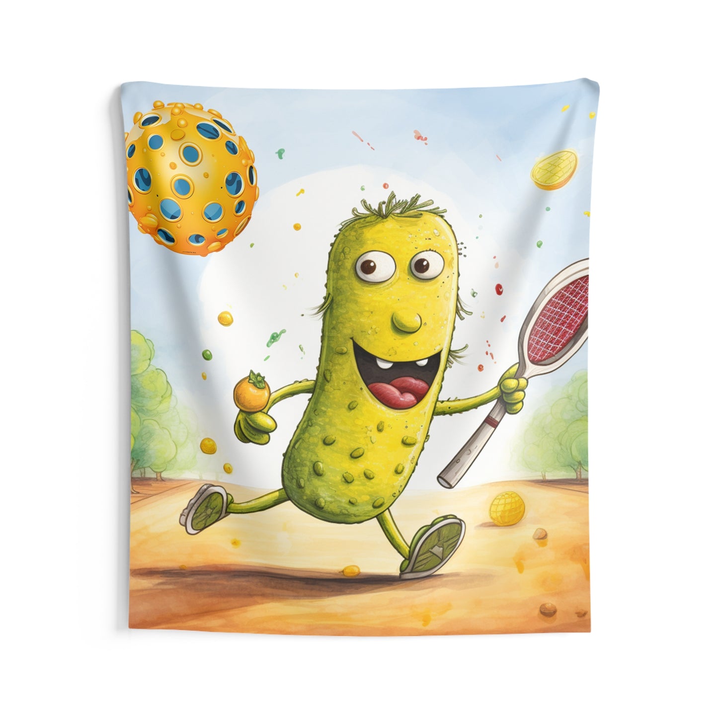 Pickleball Play: Pickle Sport Action Game, Fast Dink Ball - Indoor Wall Tapestries