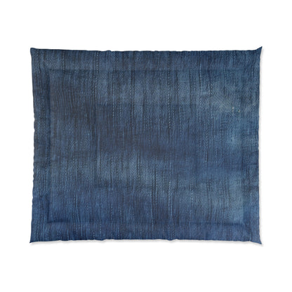 Indigo Splash: Washed Denim Reverie in Deep Blue - Comforter