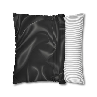 Black Silk, Spun Polyester Square Pillowcase