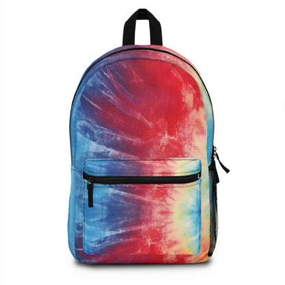 Rainbow Tie-Dye Denim: Vibrant Multi-Color, Fabric Design Spectacle - Backpack