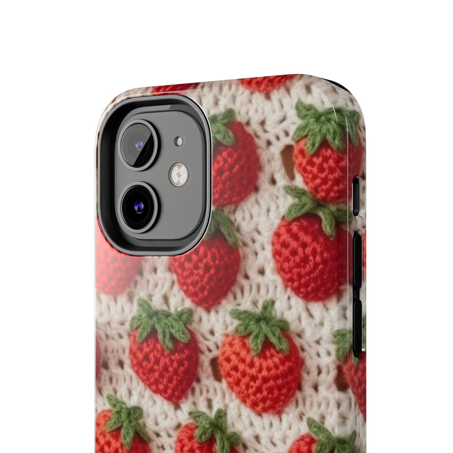 Strawberry Traditional Japanese, Crochet Craft, Fruit Design, Red Berry Pattern - Tough Phone Cases