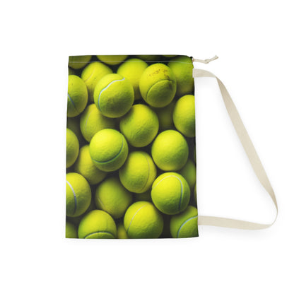 Tennis Ball Sport: Athlete Court Action, Rally & Serve - Laundry Bag