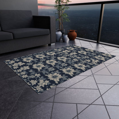 Cassidy-Inspired Floral Indoor/Outdoor Rug - Large, Washable Area Rugs or Door Mat