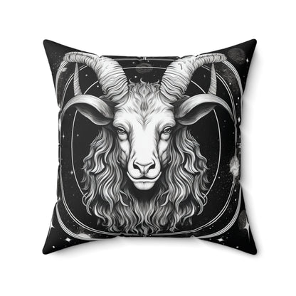 Zodiaco Capricornio, diseño de cabra marina, elemento tierra, almohada cuadrada de poliéster hilado 