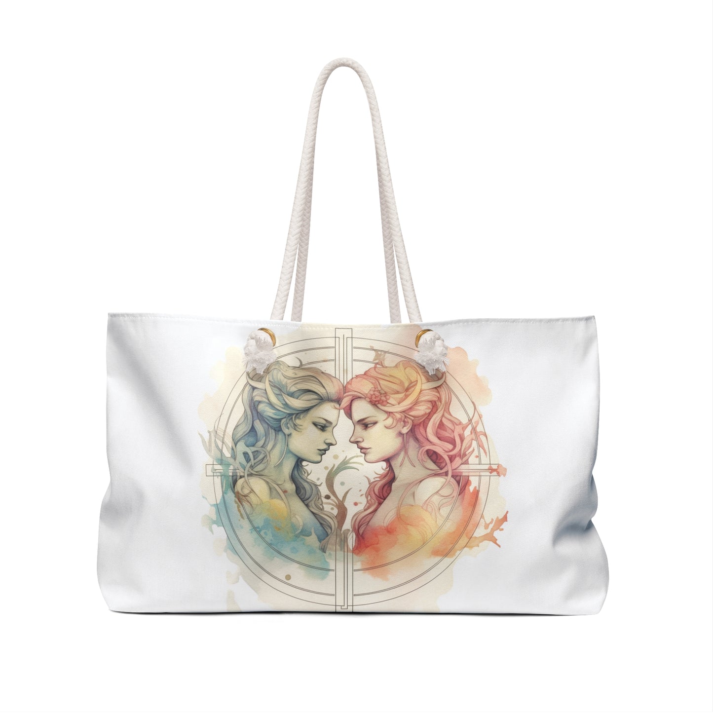 Pastel Gemini Astrology Art - Twins Symbol, Light Color - Weekender Bag