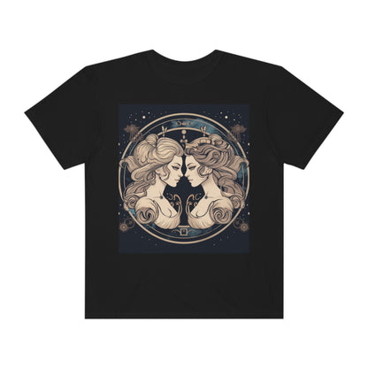 Duality of Gemini - Expressive Twins Zodiac Astrology - Unisex Garment-Dyed T-shirt