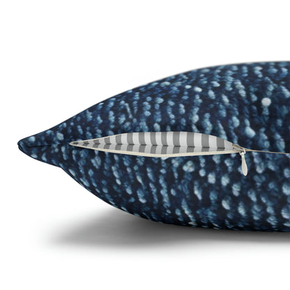 Denim-Inspired Design - Distinct Textured Fabric Pattern - Spun Polyester Square Pillow Case