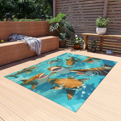 Tiger Shark: Ocean Marine Wildlife - Underwater - Outdoor Rug