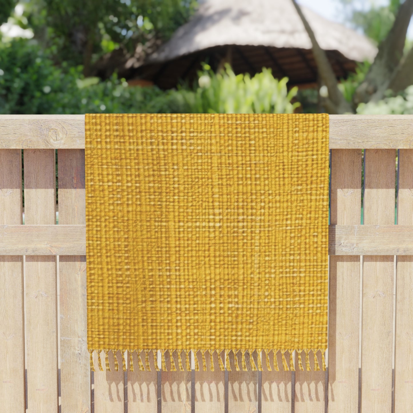 Radiant Sunny Yellow: Denim-Inspired Summer Fabric - Boho Beach Cloth