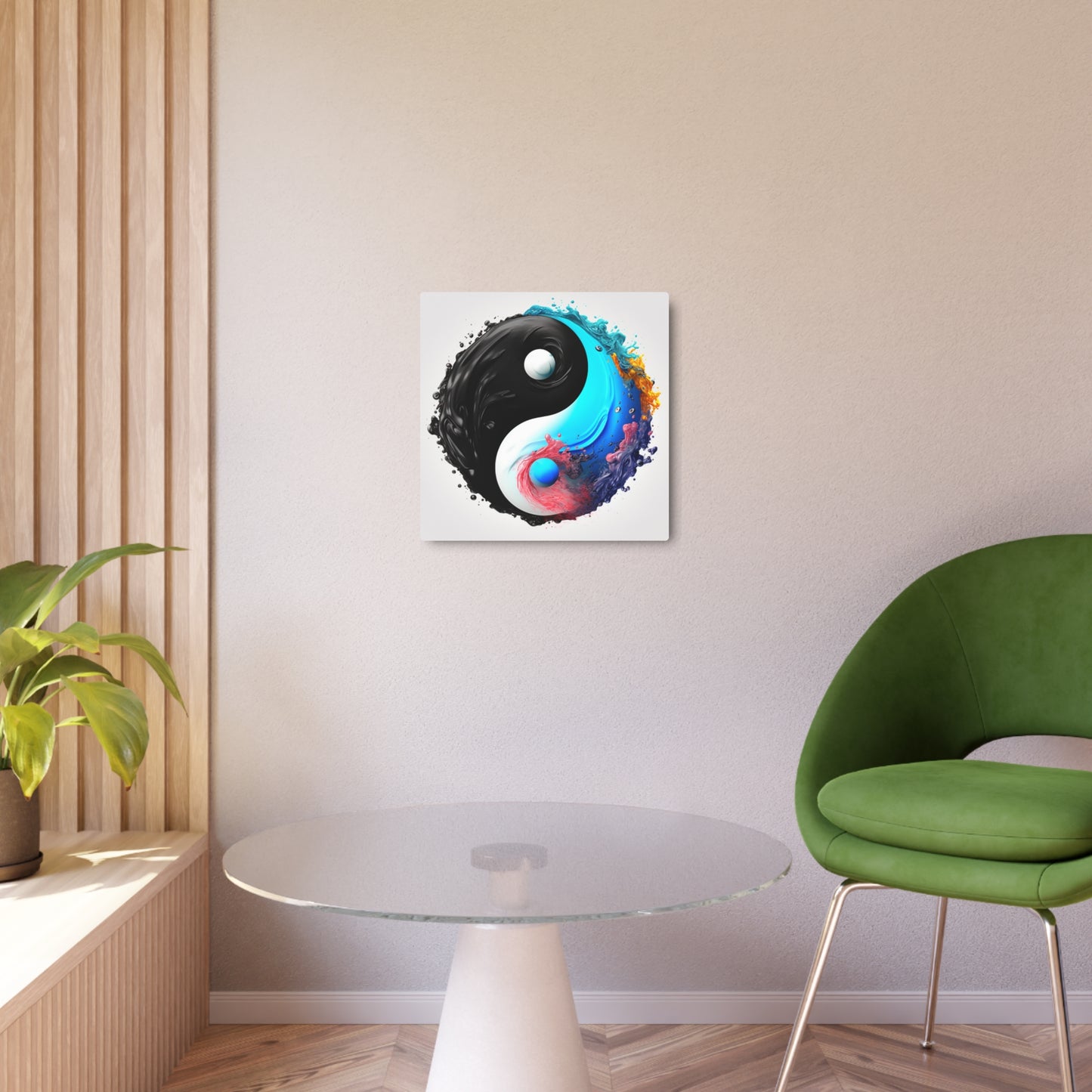 Yin Yang Symbol, Colorful Paint Style - Artistic Decor - Metal Art Sign