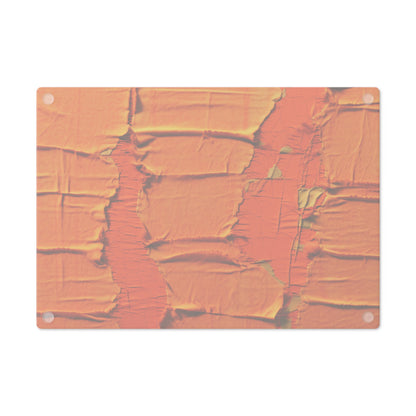 Fiery Citrus Orange: Edgy Distressed, Denim-Inspired Fabric - Cutting Board