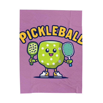 Pickleball Anime kawaii - Cartoon Graphic - Sport Character - Velveteen Plush Blanket