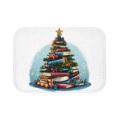 Book Lover Christmas Tree, Gift For Readers - Bath Mat