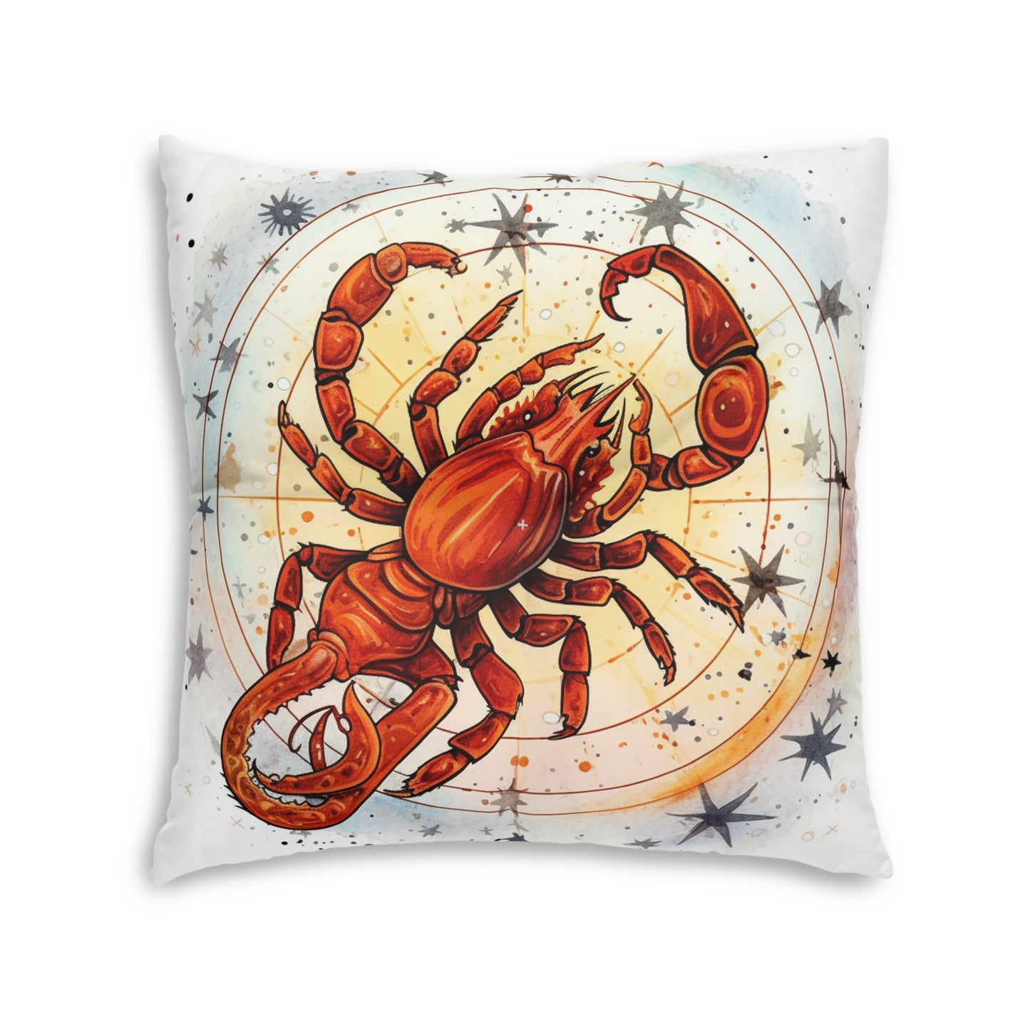 Prickly Scorpio Astrology - Sharp Zodiac Scorpion Celestial Horoscope - Tufted Floor Pillow, Square