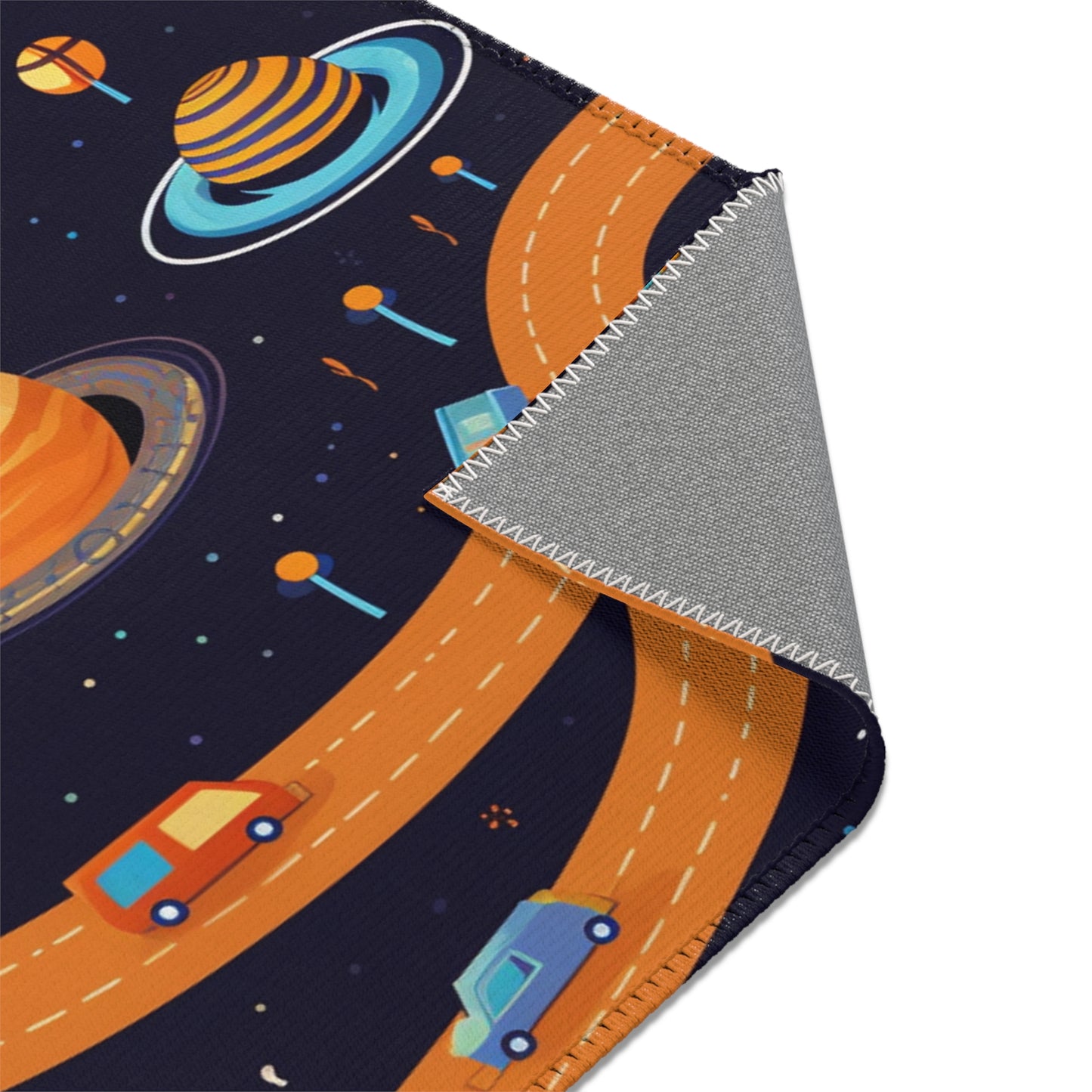 Space Odyssey: Kids Mars Play Roadway Galactic Space Area Rug in Various Sizes