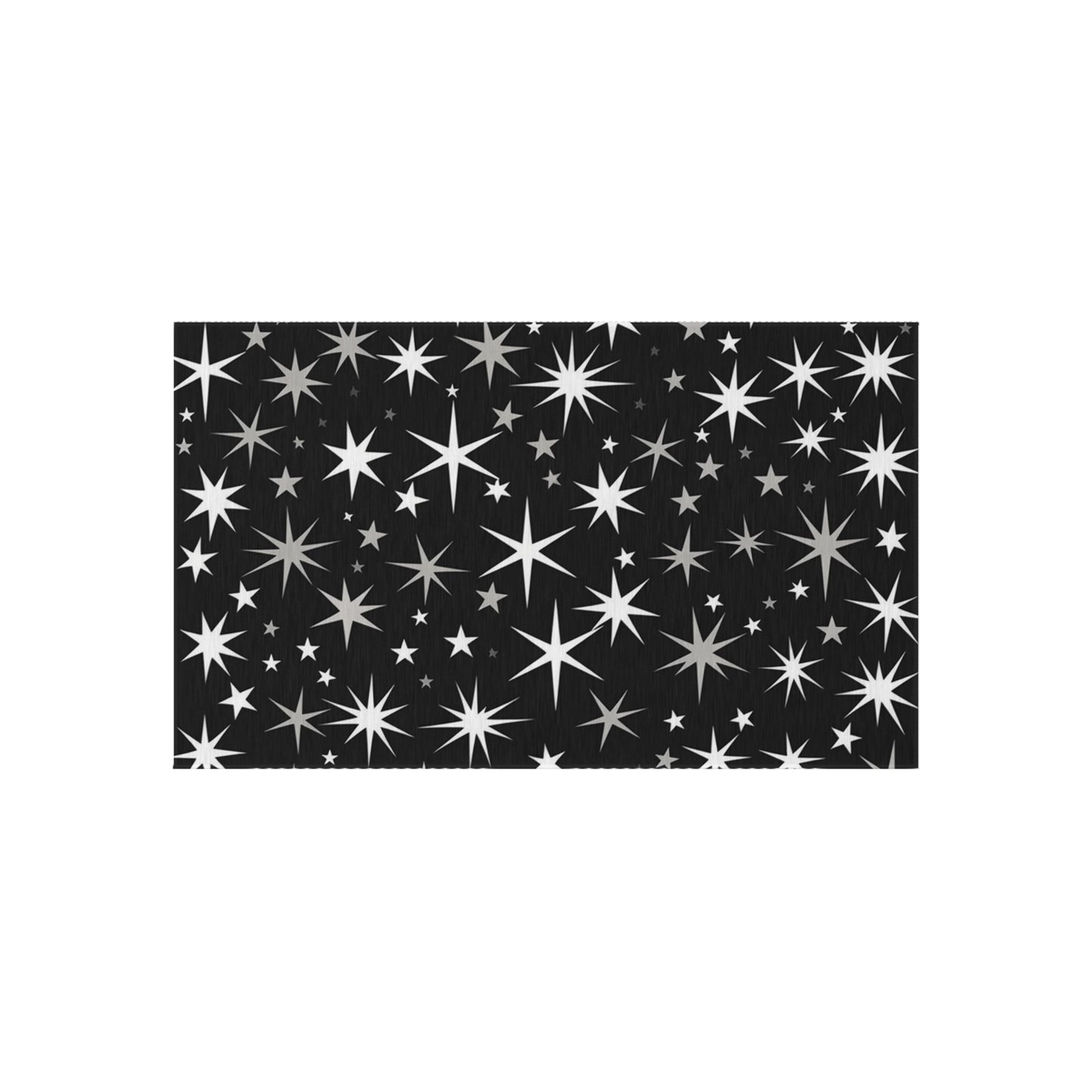 Mid Century Modern Atomic Starburst - Streamlined Minimal Stars - Outdoor Rug