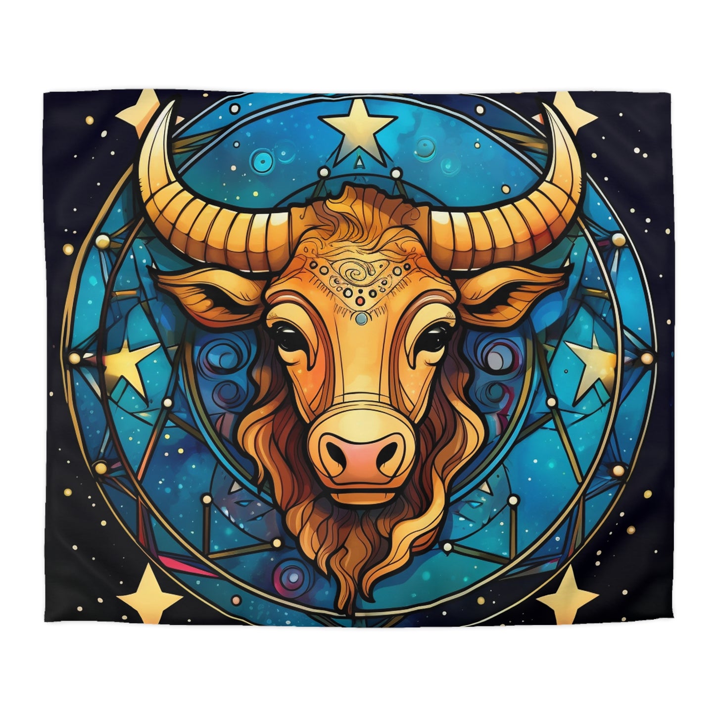 Taurus Constellation Zodiac Sign Astrology Cosmic Art - Microfiber Duvet Cover