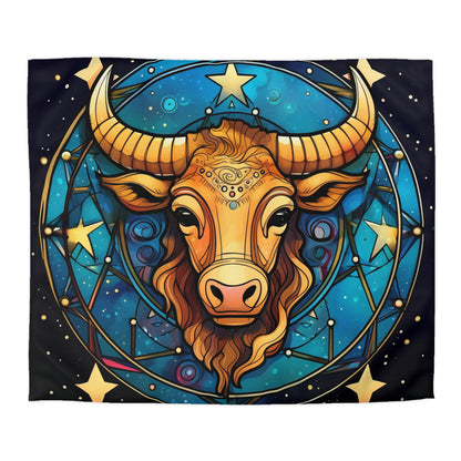 Taurus Constellation Zodiac Sign Astrology Cosmic Art - Microfiber Duvet Cover