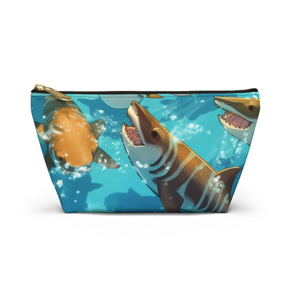 Tiger Shark: Ocean Marine Wildlife - Underwater - Accessory Pouch w T-bottom