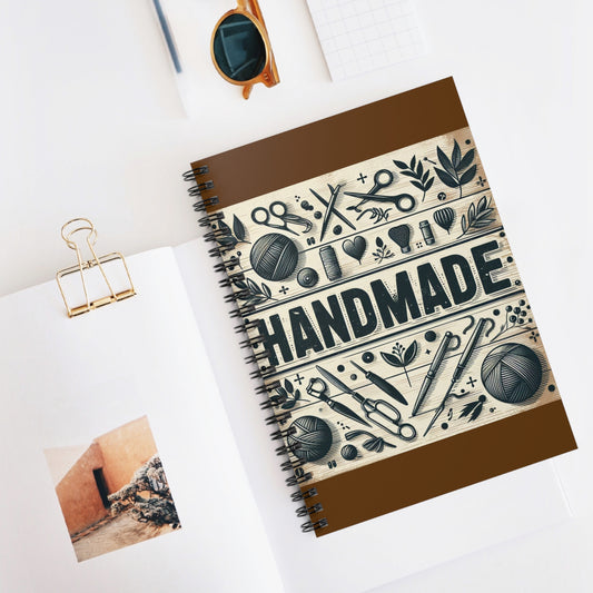 Handmade Design Graphic, Hand Made Design Gift, Spiral Notebook - Ruled Line
