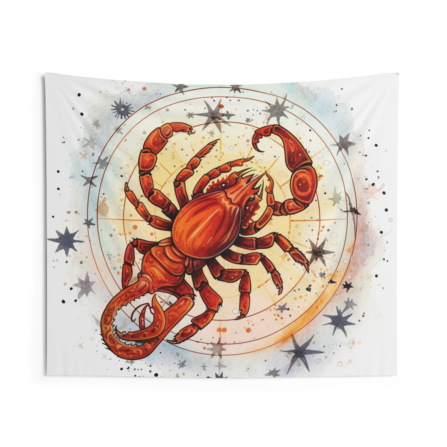 Prickly Scorpio Astrology - Sharp Zodiac Scorpion Celestial Horoscope - Indoor Wall Tapestries