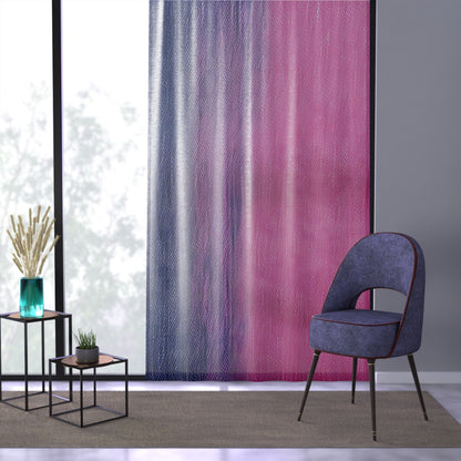 Delicia dual: Ensueño de mezclilla mitad rosa y azul - Cortina de ventana 