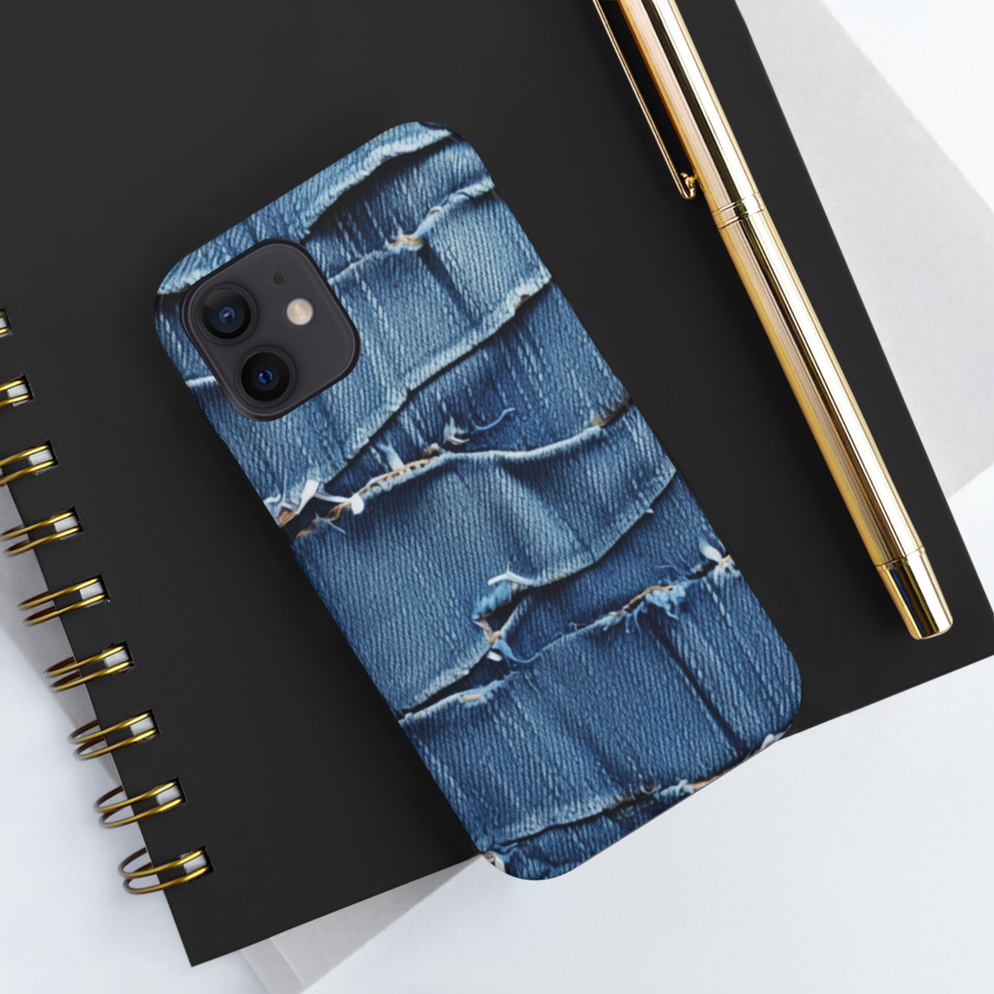 Midnight Blue Distressed Denim: Rugged, Torn & Stylish Design - Tough Phone Cases