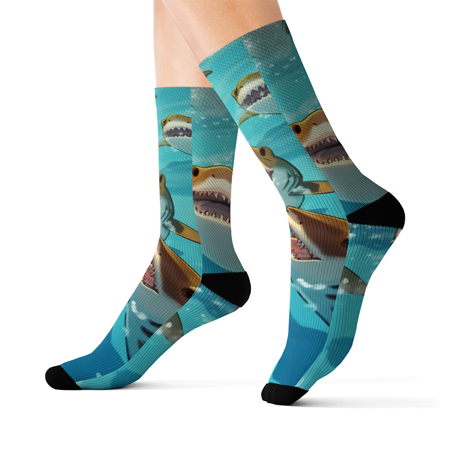 Tiger Shark: Ocean Marine Wildlife - Underwater - Sublimation Socks