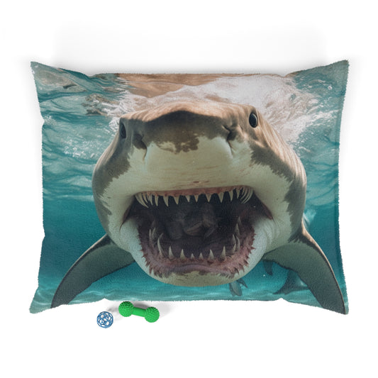 Bull Shark: River Monster Menace - Realistic Dark Water Predator - Dog & Pet Bed