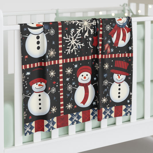 Snowman Winter Quilt Design - Baby Swaddle Blanket