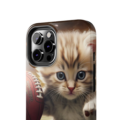 Football Kitty Fantasy: Feline Cat American Sport Quarterback - Tough Phone Cases