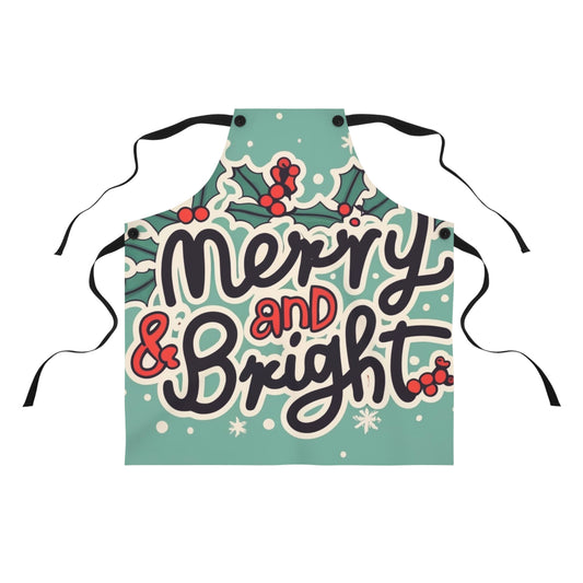 Merry and Bright Christmas Theme Holiday - Apron (AOP)
