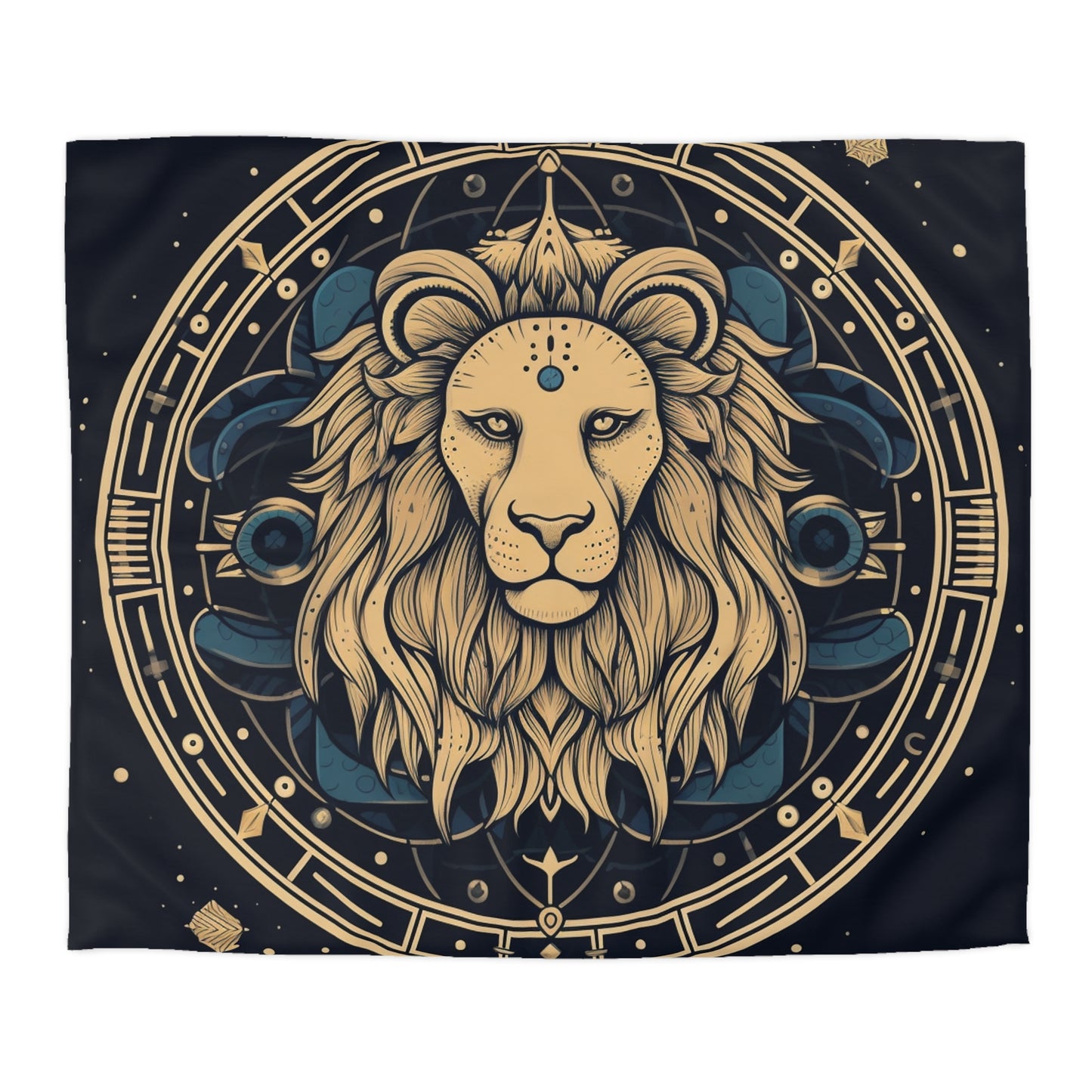 Signo del zodiaco Leo - Constelación cósmica del arte de la astrología del círculo místico - Funda nórdica de microfibra 